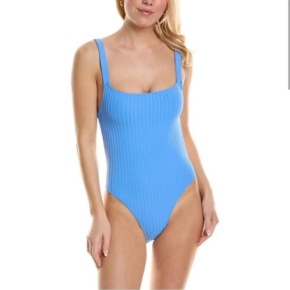 NWT Solid & Striped The Toni One-Piece in Solid Rib French Blue- Size Large